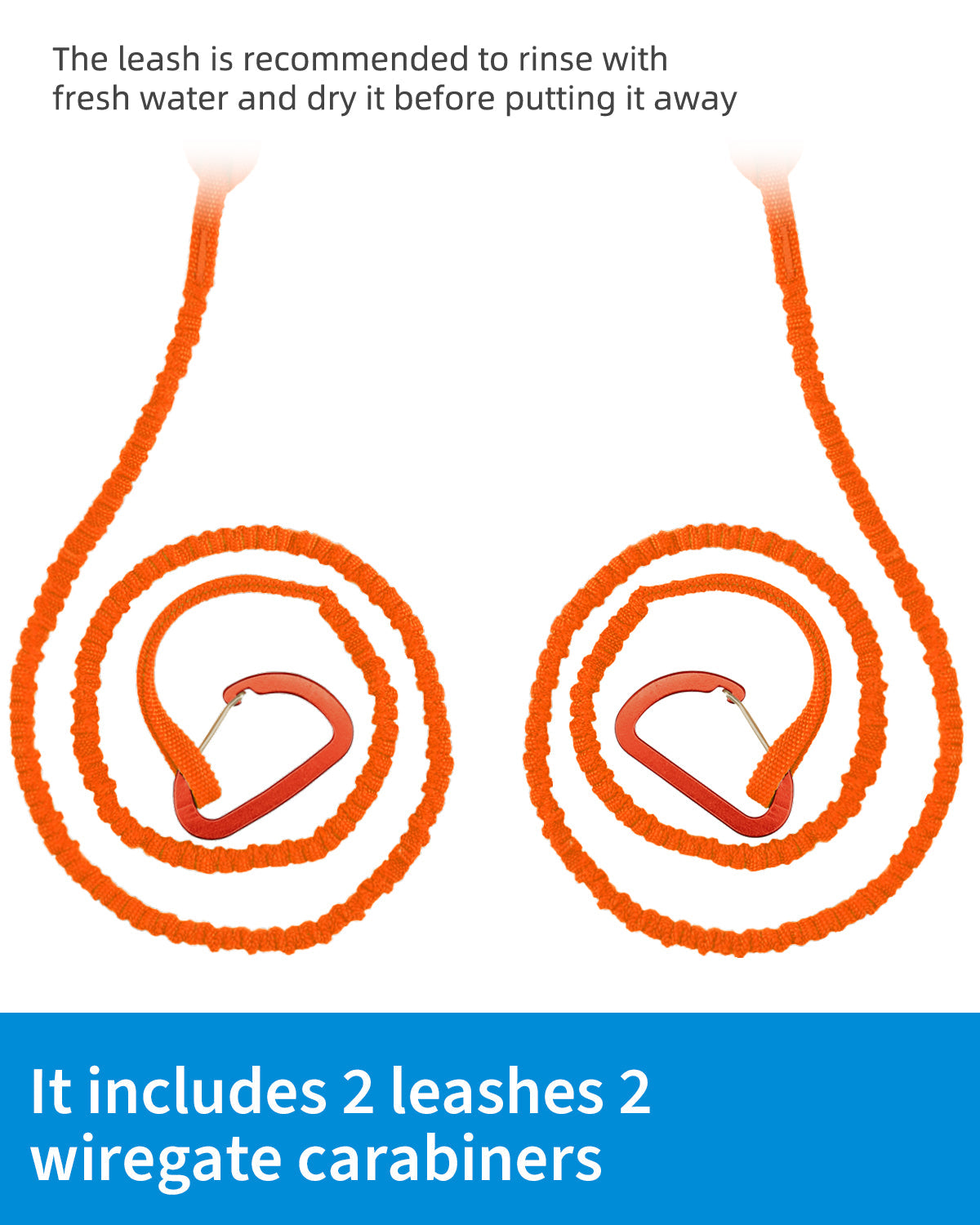 OCEANBROAD Paddle Leash, Orange, 2-Pack
