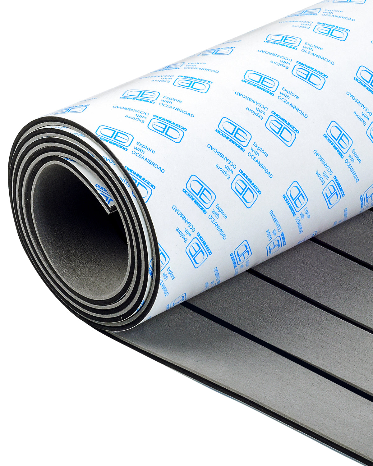 OCEANBROAD Boat Flooring EVA Foam Self-Adhesive 96''x28.8'' Faux Teak Marine Boat Decking Sheet for Jon Boats Yacht Floor