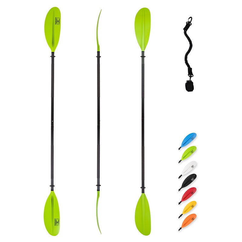 OCEANBROAD Kayak Paddle - 95in / 241cm Aluminum Alloy Shaft, Green - OceanBroad Official