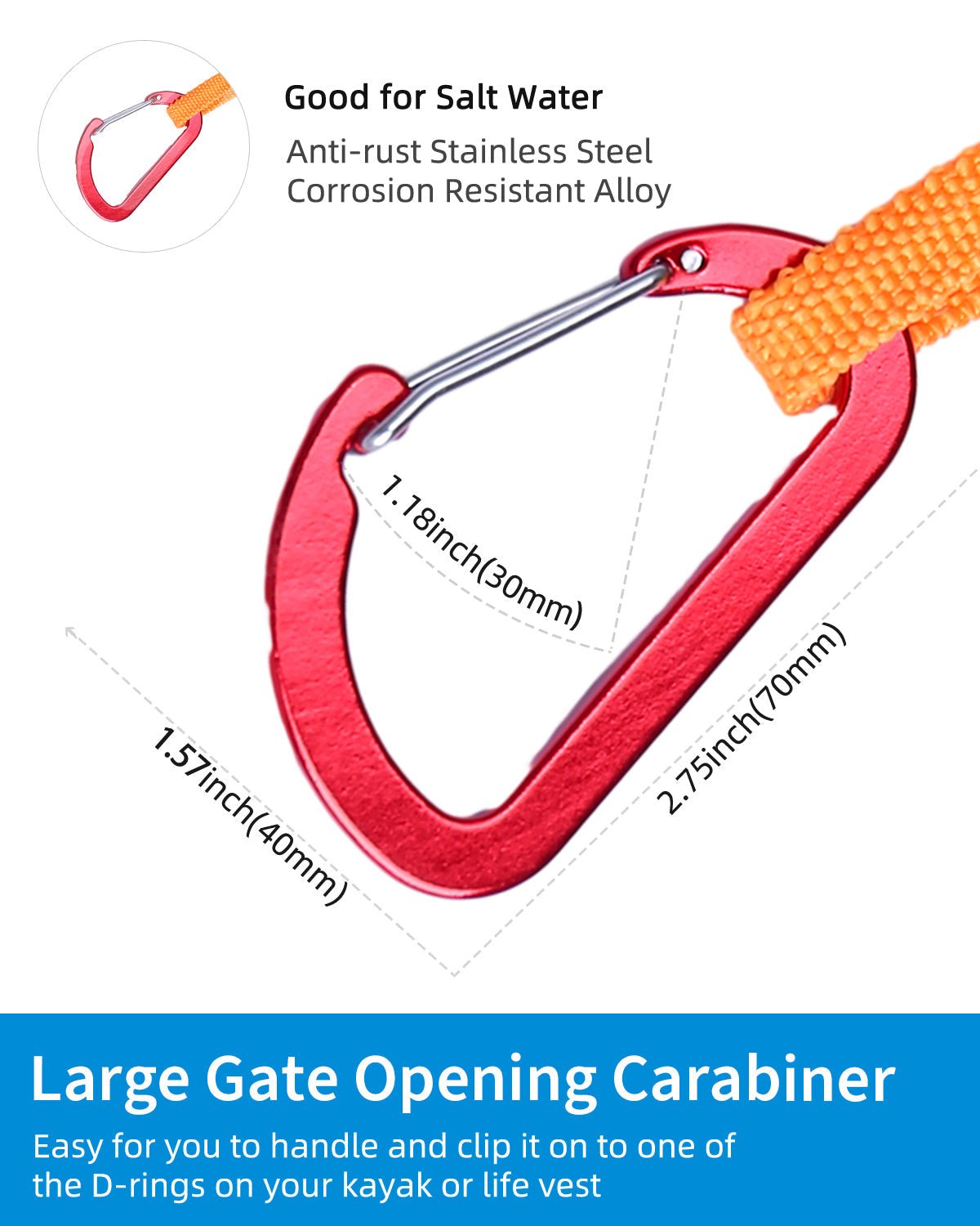 OCEANBROAD Paddle Leash, Orange, 1 - Pack - OceanBroad Official