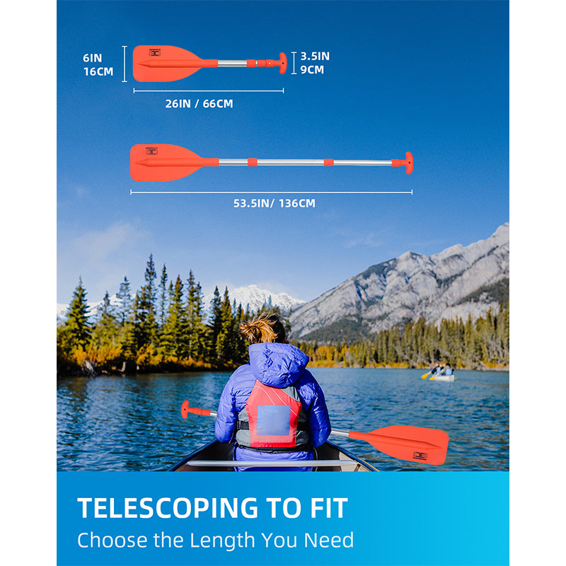 OCEANBROAD Telescoping Emergency Paddle, 26''-54'',Orange