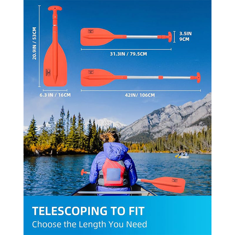 OCEANBROAD Telescoping Emergency Paddle, 21''-42'',Orange