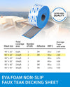 OCEANBROAD 3M Self-Adhesive EVA Foam Boat Flooring 96'' x 2.4'', Gray with Blue Seam Lines