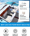OCEANBROAD 3M Self-Adhesive EVA Foam Boat Flooring 96'' x 2.4'',Dark Gray with Black Seam Lines