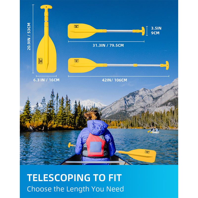 OCEANBROAD Telescoping Emergency Paddle, 21''-42'',Yellow