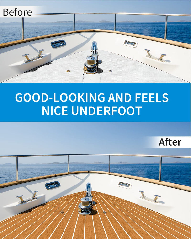 Hjdeck 3M Self-Adhesive EVA Foam Boat Flooring 94.5''x23.6''/11.8