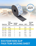 OCEANBROAD 3M Self-Adhesive EVA Foam Boat Flooring 96'' x 2.4'',Dark Gray with Black Seam Lines