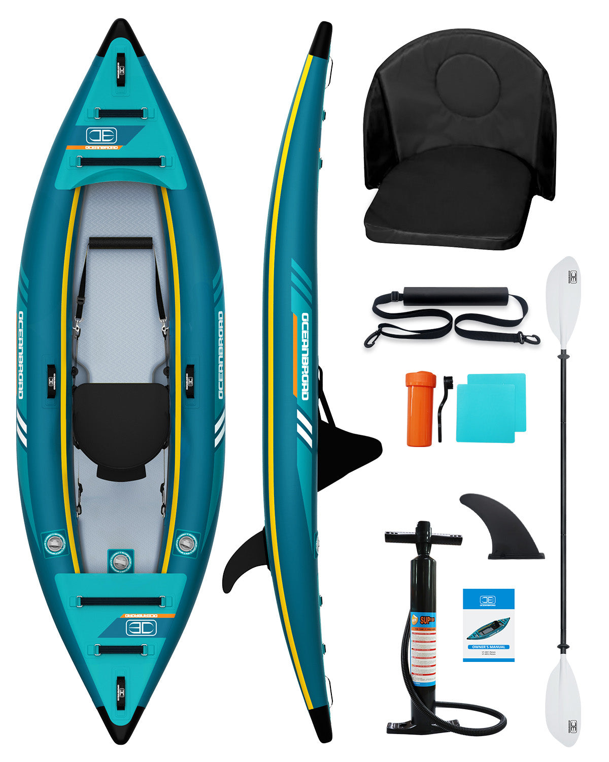 OCEANBROAD INFLATABLE KAYAK 1-Person, Blue