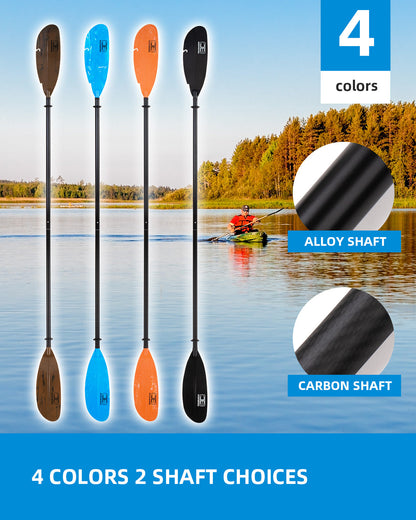 OCEANBROAD Fishing Kayak Paddle -98in / 250cm Aluminum Alloy Shaft, Orange