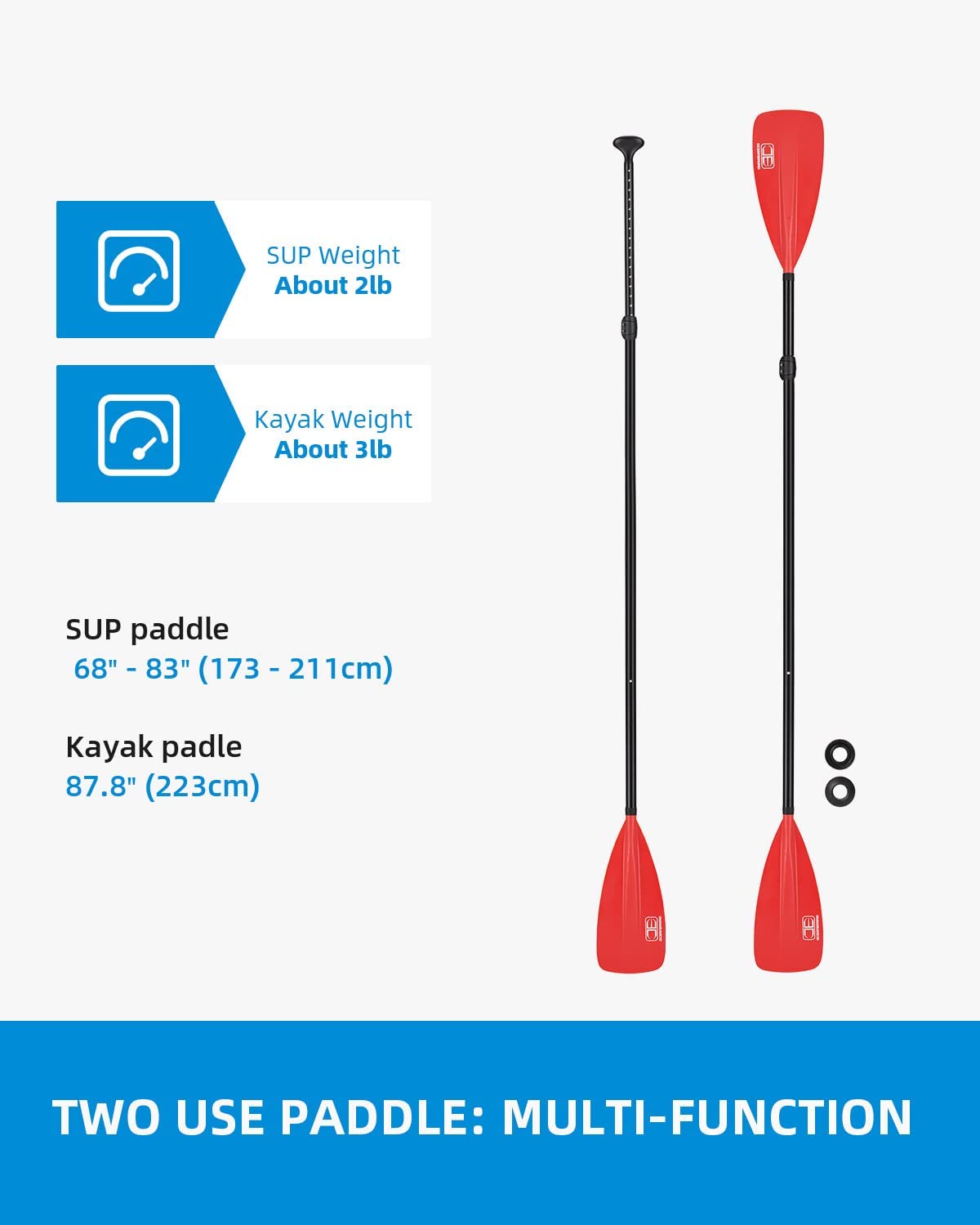 OCEANBROAD SUP Paddle Board Paddle Kayak Paddle, Red