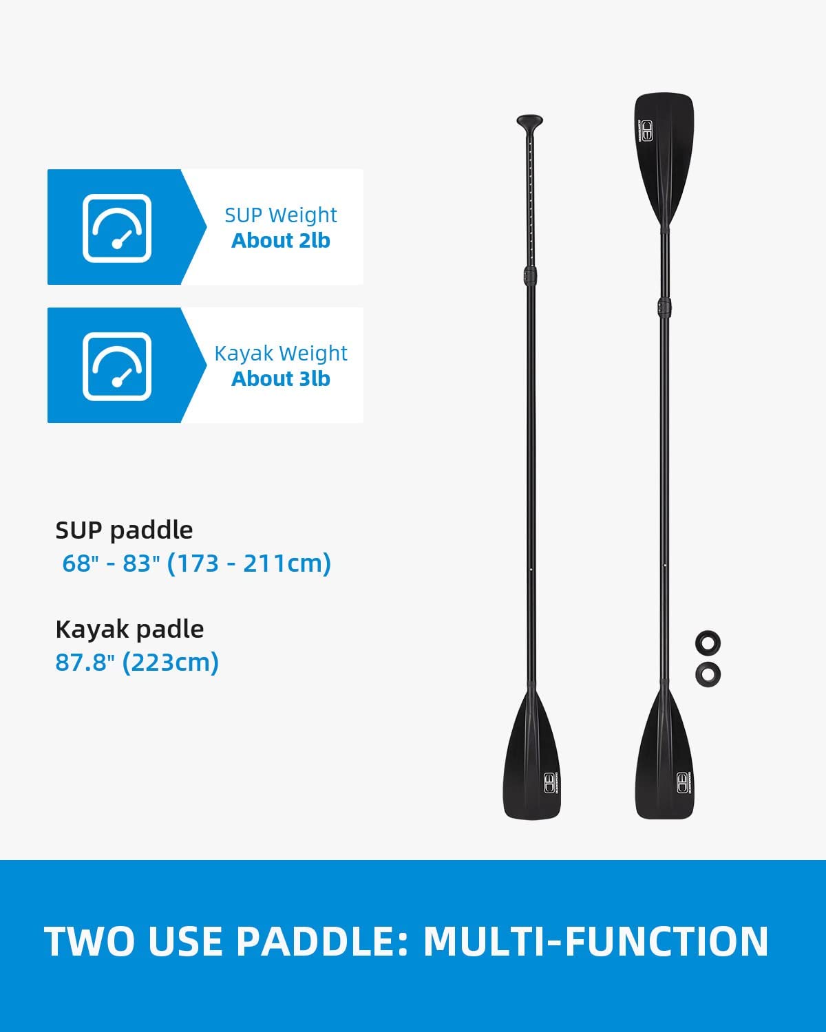 OCEANBROAD SUP Paddle Board Paddle Kayak Paddle, Black