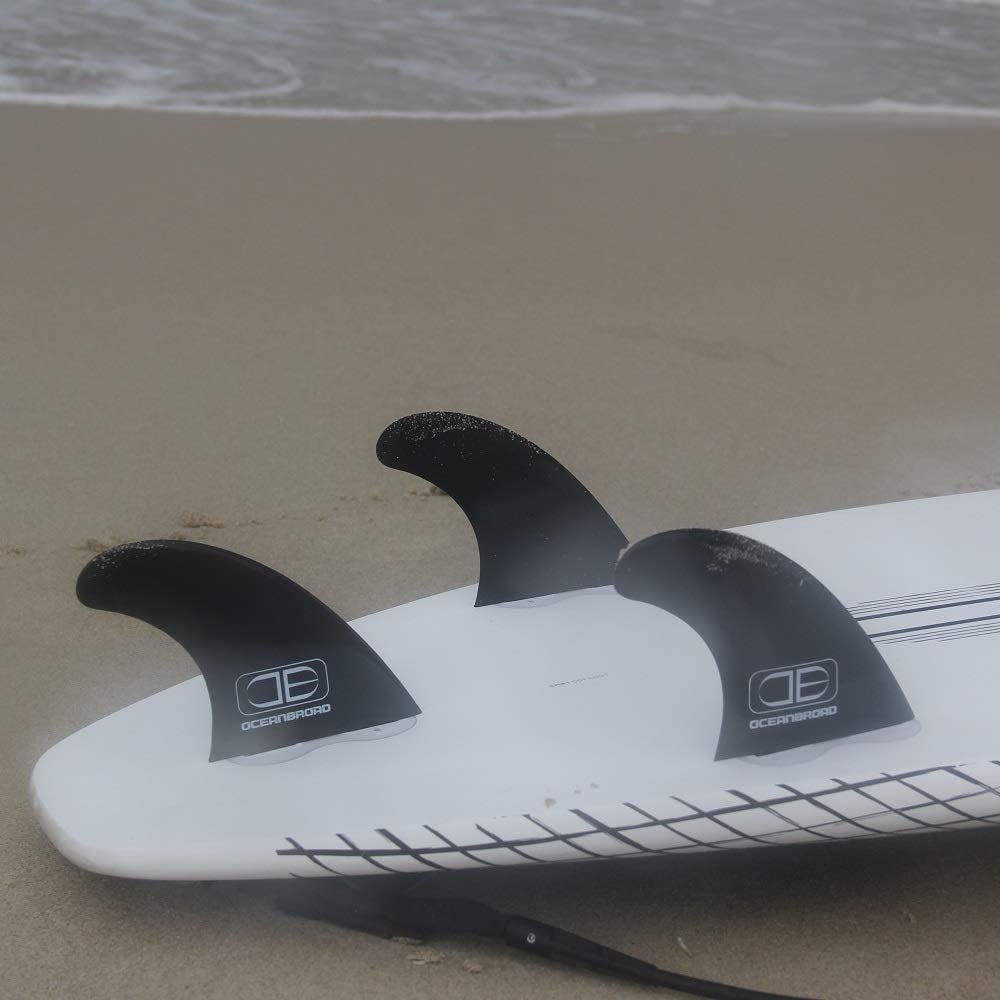 OCEANBROAD Surfboard Fin Thruster 3 Fins for FCS-Based Fin Box with Screws Wax Comb Key