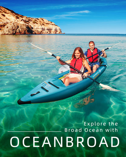 OCEANBROAD INFLATABLE KAYAK 2-Person, Blue