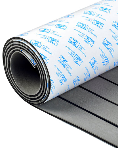 OCEANBROAD Boat Flooring EVA Foam Self-Adhesive 96''x28.8'' Faux Teak Marine Boat Decking Sheet for Jon Boats Yacht Floor