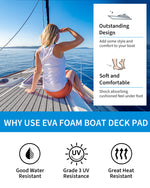 OCEANBROAD Boat Flooring with 3M 99786+ Adhesive Backing EVA Foam Self-Adhesive 92''x45.6'' Faux Teak Marine Decking Sheet for Jon Boats Yacht RV Floor, Gray with Black Seam Lines