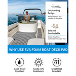 OCEANBROAD 3M Self-Adhesive EVA Foam Boat Flooring, Gray with Black Seam Lines