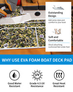 OCEANBROAD Self-Adhesive 48''x16'' Camouflage Boat Flooring Non-Slip Traction Pad EVA Foam Sheet Marine Grip Mat for Boats Surfboard SUP Paddle Board Kayak Yacht, Camo Jungle