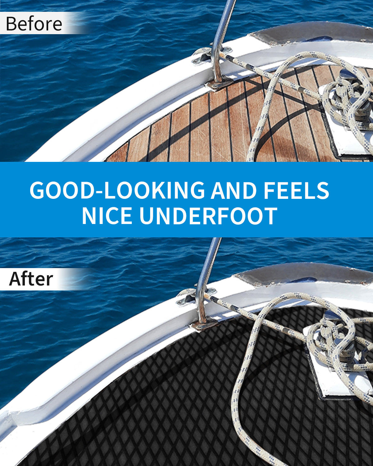 OCEANBROAD SelfAdhesive 48''x16'' Boat Flooring NonSlip Diamond Patt