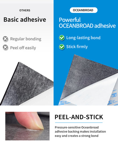 OCEANBROAD Boat Flooring EVA Foam Self-Adhesive 96''x28.8'' Faux Teak Marine Boat Decking Sheet for Jon Boats Yacht Floor