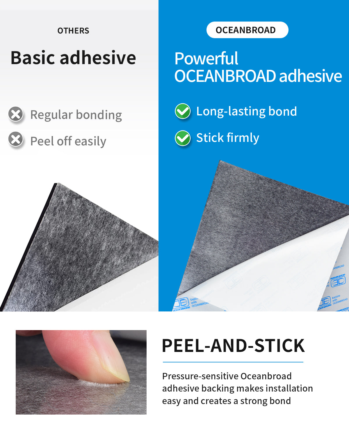 OCEANBROAD Boat Flooring EVA Foam Self-Adhesive 96''x28.8'' Faux Teak Marine Boat Decking Sheet for Jon Boats Yacht Floor