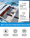 OCEANBROAD 3M Self-Adhesive EVA Foam Boat Flooring, Gray with Blue Seam Lines