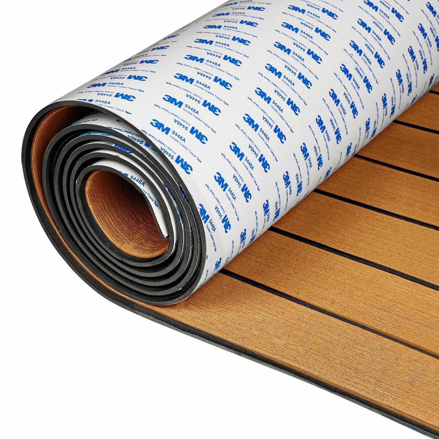 OCEANBROAD 3M Self - Adhesive EVA Foam Boat Flooring, Brown with Black Seam Lines - OceanBroad Official