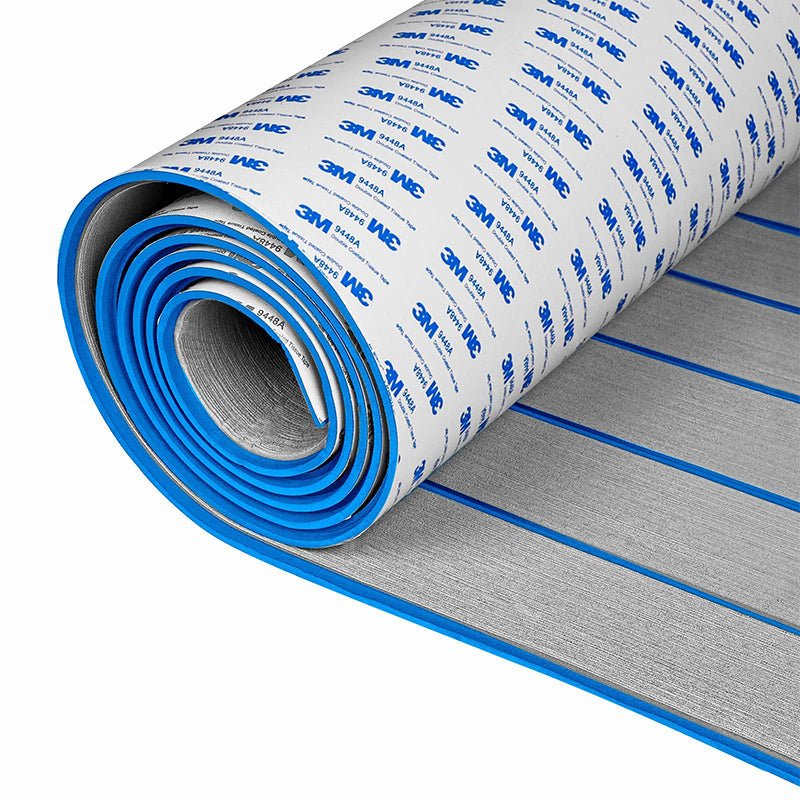 OCEANBROAD 3M Self - Adhesive EVA Foam Boat Flooring, Gray with Blue Seam Lines - OceanBroad Official