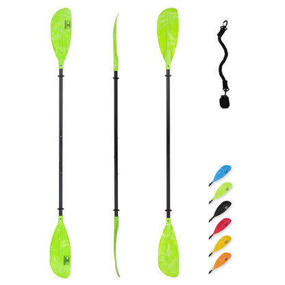 OCEANBROAD Adjustable Kayak Paddle - 86in/220cm to 94in/240cm Aluminum Alloy Shaft, Green - OceanBroad Official