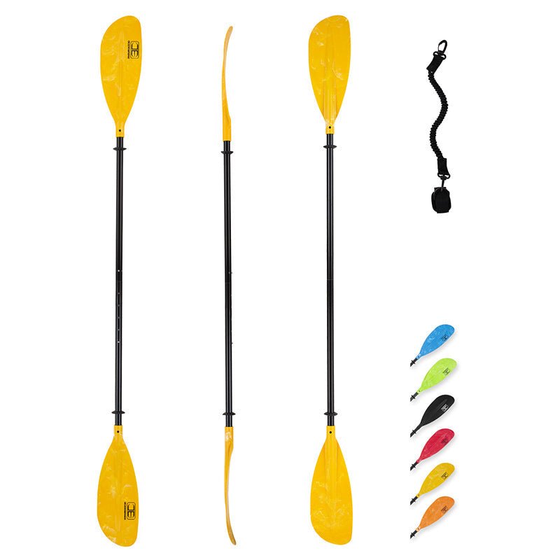 OCEANBROAD Adjustable Kayak Paddle - 86in/220cm to 94in/240cm Aluminum Alloy Shaft, Yellow - OceanBroad Official