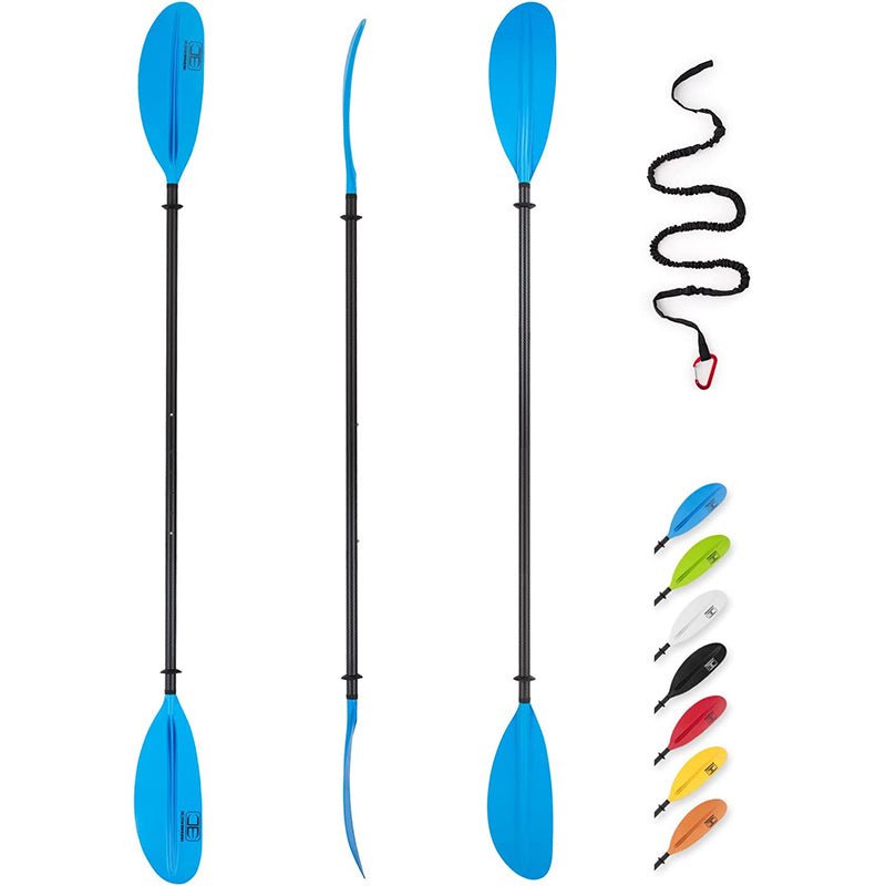 OCEANBROAD Adjustable Kayak Paddle - 86in/220cm to 94in/240cm Carbon Fiber Shaft, Blue - OceanBroad Official