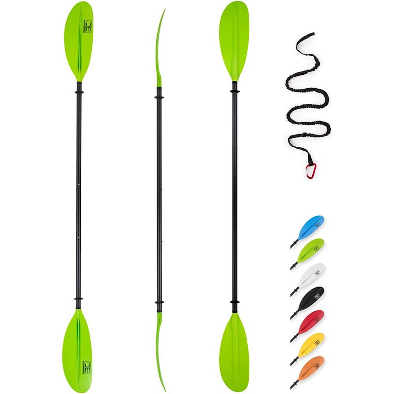 OCEANBROAD Adjustable Kayak Paddle - 86in/220cm to 94in/240cm Carbon Fiber Shaft, Green - OceanBroad Official