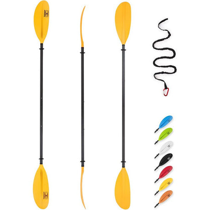 OCEANBROAD Adjustable Kayak Paddle - 86in/220cm to 94in/240cm Carbon Fiber Shaft, Yellow - OceanBroad Official