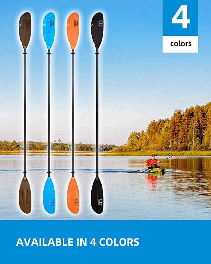 OCEANBROAD Fishing Kayak Paddle - 98in / 250cm Aluminum Alloy Shaft, Black - OceanBroad Official