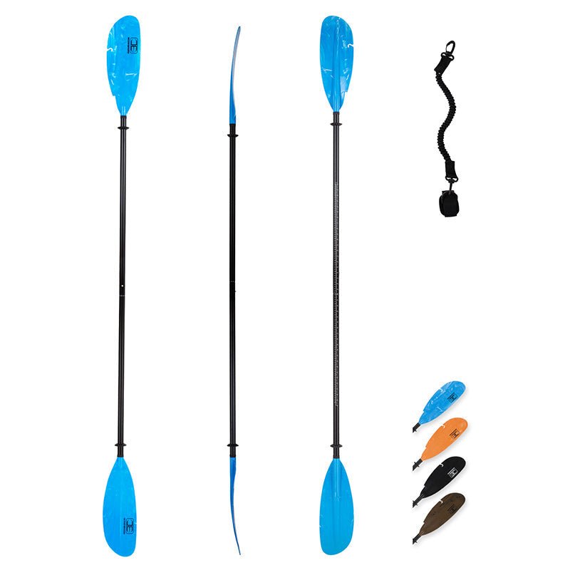 OCEANBROAD Fishing Kayak Paddle - 98in / 250cm Aluminum Alloy Shaft, Blue - OceanBroad Official