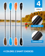 OCEANBROAD Fishing Kayak Paddle -98in / 250cm Aluminum Alloy Shaft, Orange