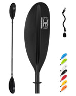 OCEANBROAD Kayak Paddle - 95in / 241cm Alloy Shaft, Black