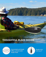 OCEANBROAD Fishing Kayak Paddle -98in / 250cm Alloy Shaft, Black