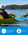 OCEANBROAD Fishing Kayak Paddle -98in / 250cm Aluminum Alloy Shaft, Blue