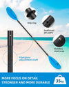 OCEANBROAD Adjustable Kayak Paddle - 86in/220cm to 94in/240cm Carbon Fiber Shaft, Blue