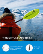 OCEANBROAD Kayak Paddle - 95in / 241cm Aluminum Alloy Shaft, Green