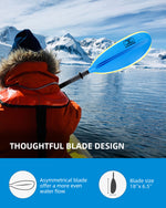 OCEANBROAD Kayak Paddle - 86in / 218cm Alloy Shaft, Blue