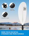OCEANBROAD Kayak Paddle - 95in / 241cm Aluminum Alloy Shaft, White