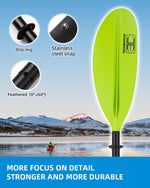 OCEANBROAD Kayak Paddle - 86in / 218cm Alloy Shaft, Green