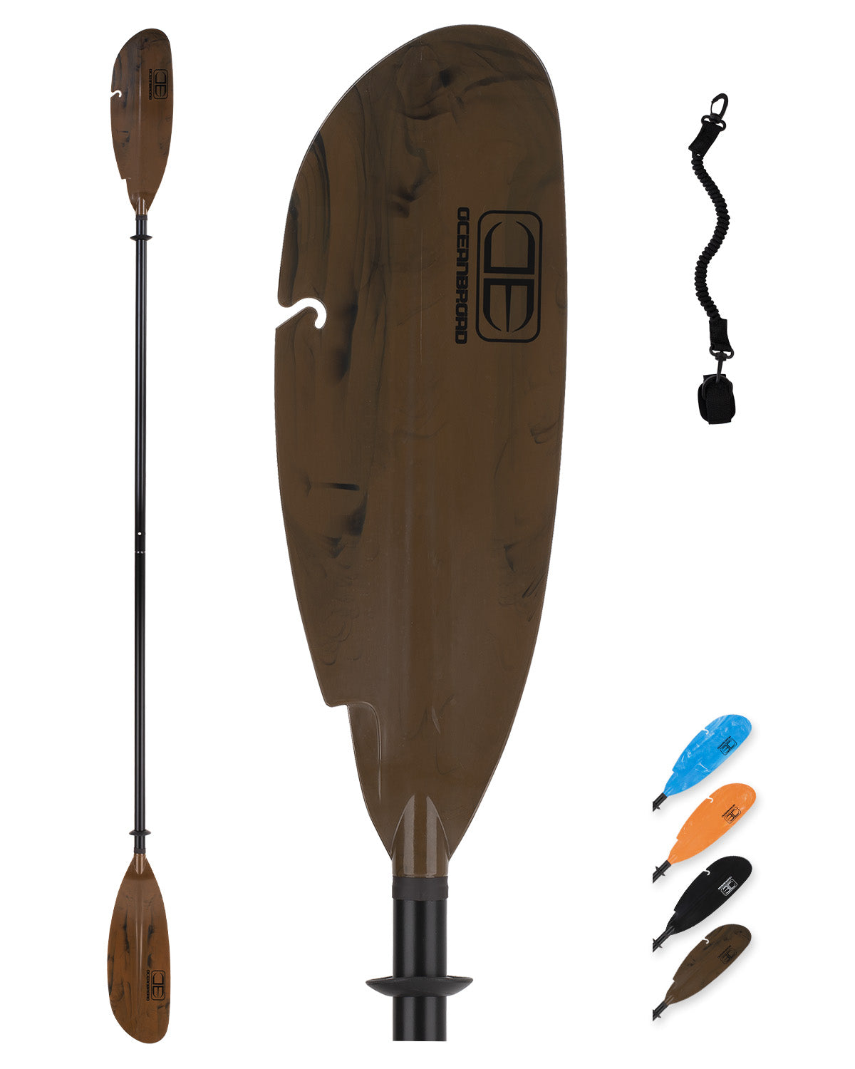 OCEANBROAD Fishing Kayak Paddle -98in / 250cm Aluminum Alloy Shaft